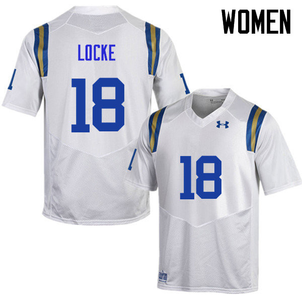 Women #18 Jeff Locke UCLA Bruins Under Armour College Football Jerseys Sale-White - Click Image to Close